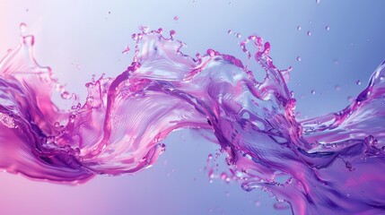 abstract liquid waves wallpaper floating gracefully on a blue background, amazing transparency and cinematic dynamism