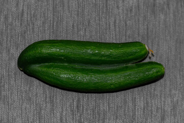 Conjoined cucumbers fused together like twins