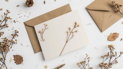 Beautiful minimal flower Design Wedding Greeting Cards.