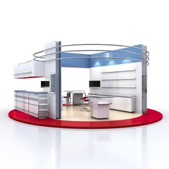 Exhibition stand, Exhibition round, Events Branding Business stall on a white background.