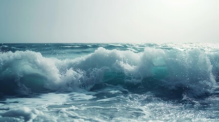 Ocean Waves High Sea Crashing water, high surf background.