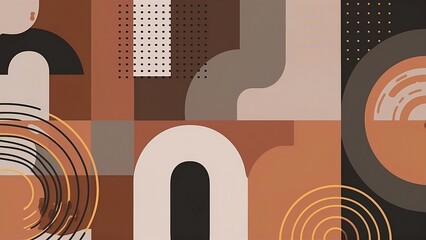 Abstract background with a mix of Realismo and Pop Art art style, brown, gray and black colors	