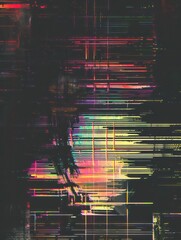 video noise glitch overlay with a black background