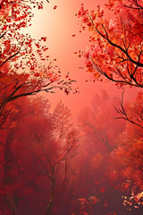 Crimson canopy, nature's fiery symphony