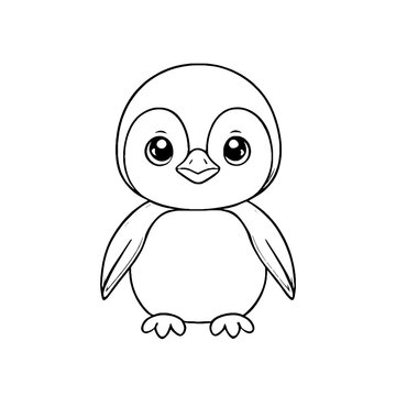recommend clip art: Cute Baby Puffin Animal Outline, Puffin Vector Illustration