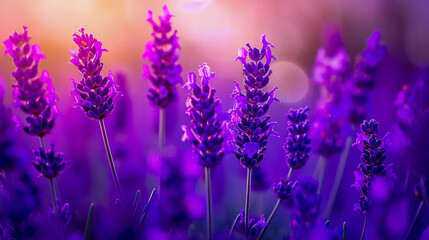 Naklejka premium Fresh lavender blossoms in the field.