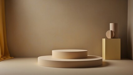 An empty product podium, product photography