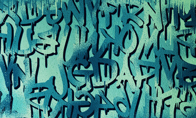 Abstract graffiti art mural art background. blue tosca street art graffiti urban.