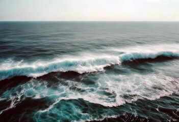 Fototapeta premium 'view background ocean Blue Aerial waves water Ocean Wave Water Sea View Aerial Top Above Background Drone Landscape Blue Nature Surf Photography Coast Color Travel Island Turquoise Summer Seascape'