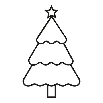 recommend clip art: Whimsical Christmas tree with scalloped layers and star