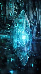 futuristic glowing digital apparatus background