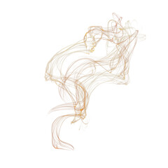 Abstract transparent shape, flowing yellow smoke or hot steam .