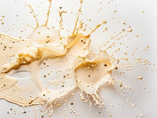 chaotic splashes of champagne on a white background