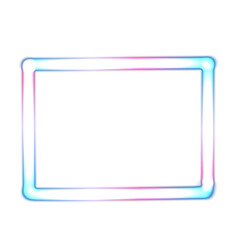 Neon rectangular square frame, brightly glowing