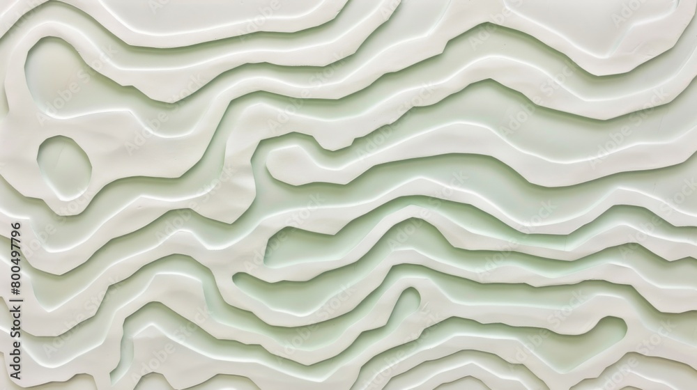Aufkleber Abstract organic white paper cut overlapping paper waves texture background banner panorama illustration for webdesign or business