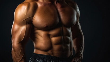 Fototapeta na wymiar inflated torso of a sports man muscular