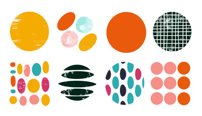 素朴な遊び心のある抽象的な形の背景。残忍な現代図円楕円形の波パターン。トレンディなレトロなブルータリズム スタイルの幾何学的なポスター。スイスのデザイン美学。