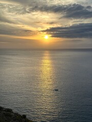 Obraz premium Sunset over the Atlantic Ocean from Mirador de Las Americas near Los Cristianos, Tenerife, Spain, March 2023