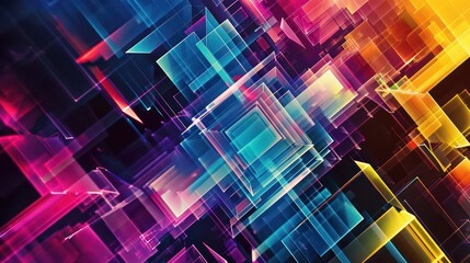 geometric abstract wallpaper with faded and colorful graphic elements