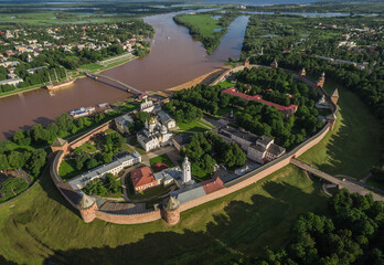 Kremlin in Velikiy Novgorod, aerial view
