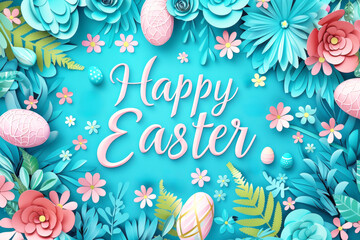 Happy 3d Easter Message  AI generated
