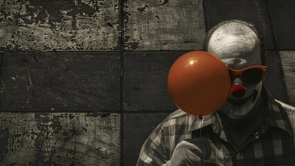 April Fools Day Red Nose Day and sunglasses for a festive look . Concept April Fools Day, Red Nose Day, Sunglasses, Festive Look