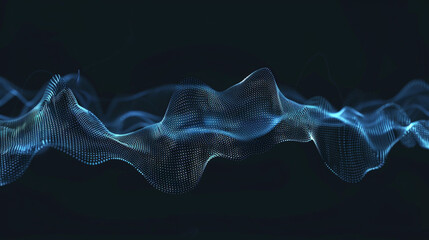 A smooth, blue, digital wave pattern against a dark background, with peaks and troughs representing the fluctuating nature of data flow in digital communications.