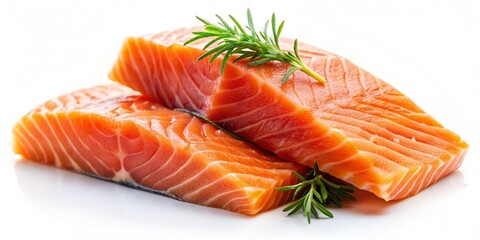 A fresh salmon fillet, a seafood favorite, rests on a plate ready to be cooked for a healthy dinner - obrazy, fototapety, plakaty