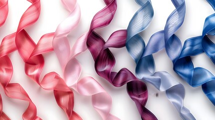 elegance of ribbon styles with a high-resolution image featuring various designs gracefully isolated on a white background.