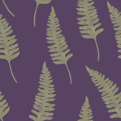 Floral seamless forest pattern on a purple background for fabric and print design.