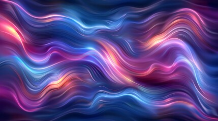 Obraz premium A multicolored abstract background with wavy lines; colors include red, pink, and blue Beneath it lies a dark blue backdrop