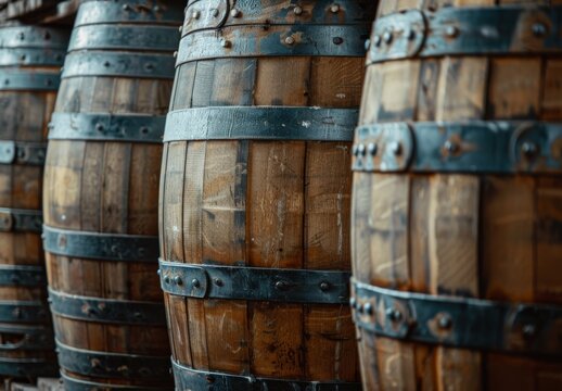 At the German winery, stacked wine casks and old vintage whisky casks evoke nostalgia