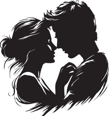 Romantic couple in love, vector illustration.