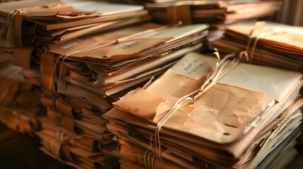 archived files in folders with documents top secret on table 