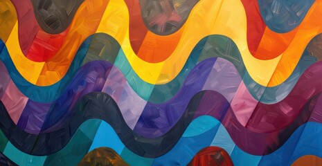abstract artistic wallpaper with colorful field painted patterns with bold brush strokes