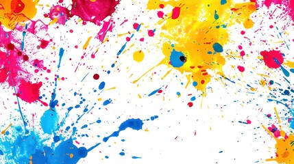 colorful ink splashes on a white background