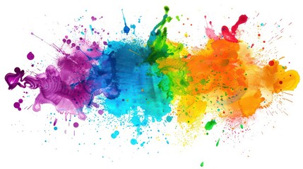colorful ink splashes on a white background