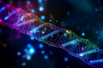 Artificial intelligence (AI) in healthcare is depicted through the intertwining of a DNA double helix with digital AI elements