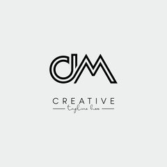 Abstract Unique Letter DM MD Initial Based Stylish Line Logo Design Vector.
