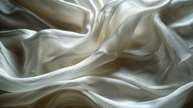 Stock photo capturing the subtle beauty of light folds in fabric, shot in high focus to enhance the delicate textures and shadows