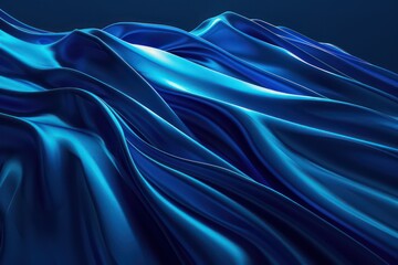 Obraz premium dark blue abstract illustrated wallpaper with moving smoothed lines and amazing depth and light