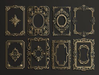 decorative ornamental frames set illustration with a vintage look and isolated from the background