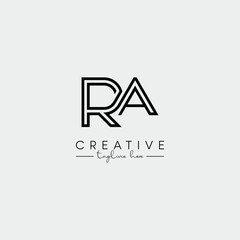Abstract Unique Letter RA AR Initial Based Stylish Line Logo Design Vector.