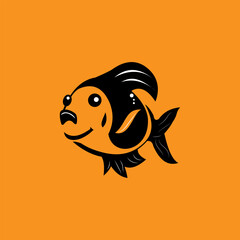 a fish with a face on it that says's a fish logo