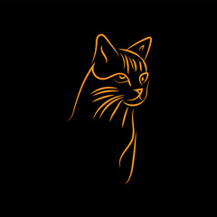 a black background with a yellow cat logo 