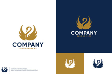 swan luxury logo , makeup and fashion , logo design vector.