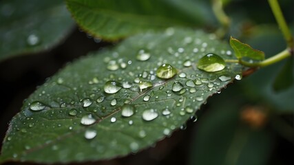 Water droplets on a leaf