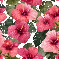 AI generated illustration of Hibiscus Flowers