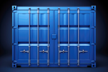 generated illustration blue metal cargo container