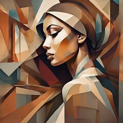AI generated illustration of a Stunning Cubist Portrait